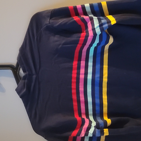 Lands End Navy Striped Open Cardigan Sweater - Picture 5 of 5